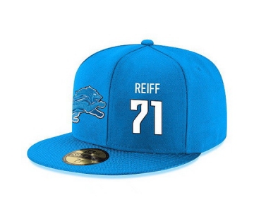 Detroit Lions #71 Riley Reiff Snapback Cap NFL Player Light Blue with White Number Stitched Hat