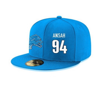 Detroit Lions #94 Ziggy Ansah Snapback Cap NFL Player Light Blue with White Number Stitched Hat