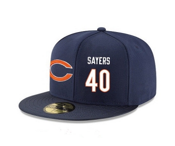 Chicago Bears #40 Gale Sayers Snapback Cap NFL Player Navy Blue with White Number Stitched Hat