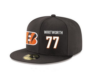 Cincinnati Bengals #77 Andrew Whitworth Snapback Cap NFL Player Black with White Number Stitched Hat
