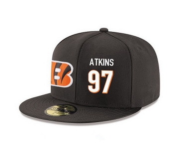 Cincinnati Bengals #97 Geno Atkins Snapback Cap NFL Player Black with White Number Stitched Hat