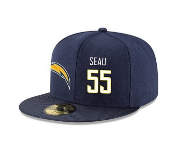 San Diego Chargers #55 Junior Seau Snapback Cap NFL Player Navy Blue with White Number Stitched Hat