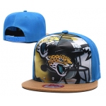 Jaguars Team Logo Blue Adjustable Leather Hat TX