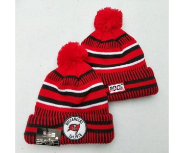 Buccaneers Team Logo Red 100th Season Pom Knit Hat YD