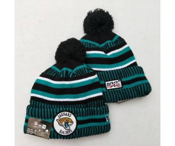 Jaguars Team Logo Green 100th Season Pom Knit Hat YD