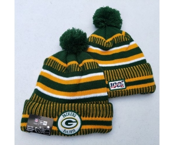 Packers Team Logo Green Yellow 100th Season Pom Knit Hat YD