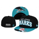 NHL San Jose Sharks Team Logo Black Snapback Adjustable Hat