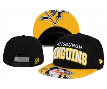 NHL Pittsburgh Penguins Team Logo Black Snapback Adjustable Hat