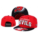 NHL New Jersey Devils Team Logo Red Snapback Adjustable Hat