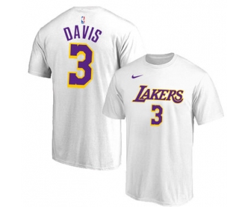Los Angeles Lakers 3 Anthony Davis White Nike T-Shirt