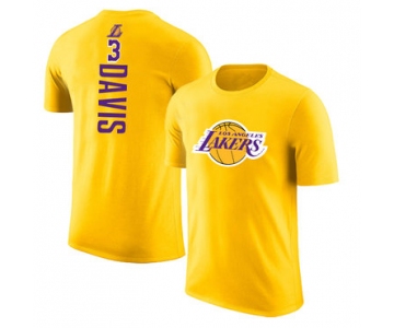 Los Angeles Lakers 3 Anthony Davis Yellow T-Shirt