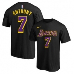 Men's Black Purple Los Angeles Lakers #7 Carmelo Anthony Basketball T-Shirt