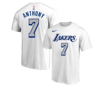 Men's White Los Angeles Lakers #7 Carmelo Anthony Basketball T-Shirt