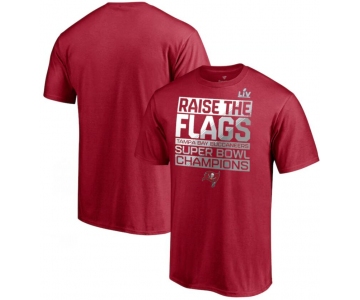 Men's Tampa Bay Buccaneers Fanatics Branded Red Super Bowl LV Champions Parade Celebration T-Shirt
