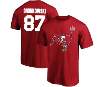 Men's Tampa Bay Buccaneers Rob Gronkowski Fanatics Branded Red Super Bowl LV Champions Big & Tall Name & Number T-Shirt