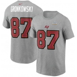 Men's Tampa Bay Buccaneers Rob Gronkowski Nike Heathered Gray Super Bowl LV Champions Name & Number T-Shirt
