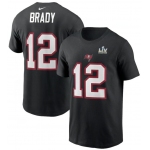 Men's Tampa Bay Buccaneers Tom Brady Nike Black Super Bowl LV Champions Name & Number T-Shirt