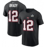 Men's Tampa Bay Buccaneers Tom Brady Nike Black Super Bowl LV Champions Name & Number T-Shirt