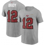 Men's Tampa Bay Buccaneers Tom Brady Nike Heathered Gray Super Bowl LV Champions Name & Number T-Shirt