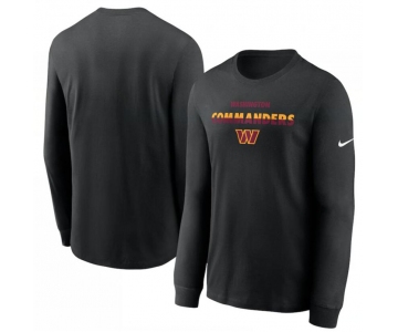 Men's Washington Commanders Nike Black Script Long Sleeve T Shirt