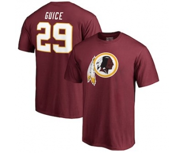 Men's Washington Redskins 29 Derrius Guice NFL Pro Line by Fanatics Branded Burgundy Authentic Stack Name & Number T-Shirt