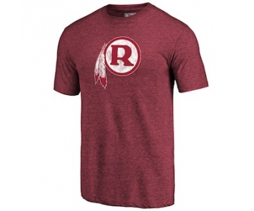 Men's Washington Redskins Fanatics Branded Burgundy Throwback Logo Tri-Blend T-Shirt