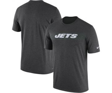 New York Jets Nike Heathered Charcoal Sideline Seismic Legend T-Shirt
