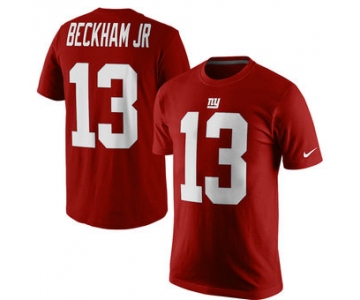 Men's New York Giants 13 Odell Beckham Jr Nike Red Player Pride Name & Number T-Shirt