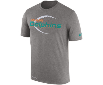 Men's Miami Dolphins Nike Heathered Gray Legend Icon Performance T-Shirt