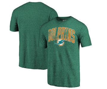 Miami Dolphins Aqua Wide Arch Tri-Blend NFL Pro Line by T-Shirt