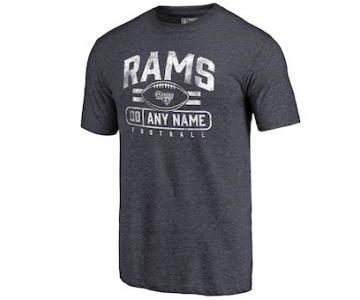 Men's Los Angeles Rams NFL Pro Line by Fanatics Branded Navy Personalized Flanker Tri-Blend T-Shirt