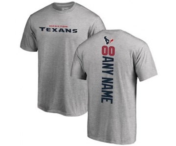 Men's Houston Texans NFL Pro Line Ash 00 Personalized Backer T-Shirt