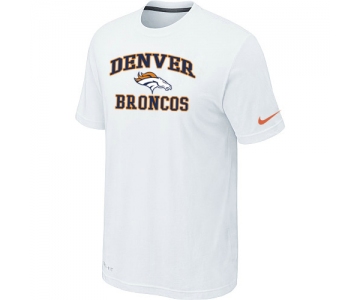 Denver Broncos Heart & Soul White T-Shirt