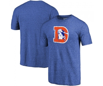 Denver Broncos Royal Throwback Logo Tri-Blend NFL Pro Line by T-Shirt