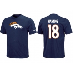 Nike Denver Broncos Peyton 18 Manning Name & Number T-Shirt Blue
