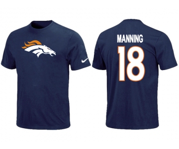 Nike Denver Broncos Peyton 18 Manning Name & Number T-Shirt Blue