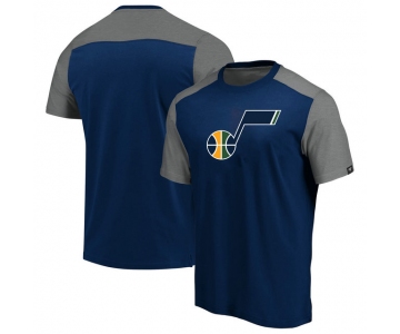 Utah Jazz Iconic Blocked T-Shirt - NavyHeathered Gray