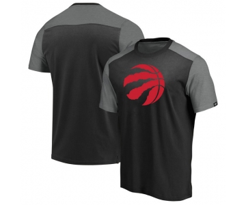 Toronto Raptors Iconic Blocked T-Shirt - BlackHeathered Gray