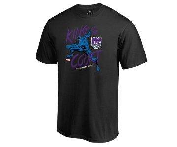 Men's Sacramento Kings Fanatics Branded Black Marvel Black Panther King of the Court T-Shirt