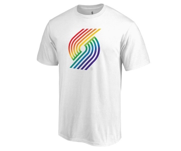 Men's Portland Trail Blazers White Fanatics Branded Team Pride V-Neck T-Shirt
