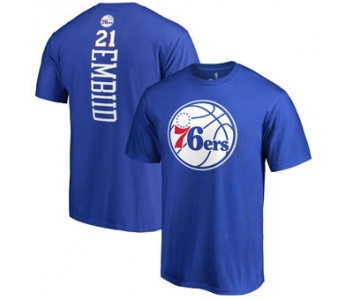 Men's Philadelphia 76ers 21 Joel Embiid Fanatics Branded Royal Backer Big & Tall T-Shirt