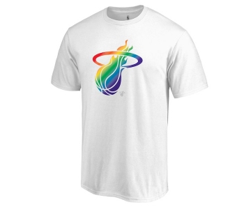 Men's Miami Heat White Fanatics Branded Team Pride V-Neck T-Shirt