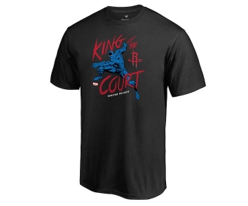 Men's Houston Rockets Fanatics Branded Black Marvel Black Panther King of the Court T-Shirt