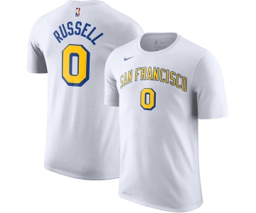Golden State Warriors #0 D'Angelo Russell Nike Hardwood Classic Name & Number T-Shirt White