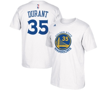 Golden State Warriors Kevin Durant adidas White Name & Number T-Shirt