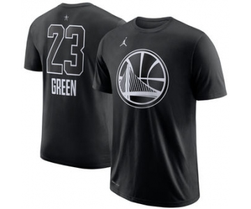 Men's Golden State Warriors 23 Draymond Green Jordan Brand Black 2018 All-Star Game Name & Number Performance T-Shirt