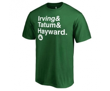 Men's Boston Celtics Kyrie Irving, Jayson Tatum & Gordon Hayward Fanatics Branded Green Trio T-Shirt