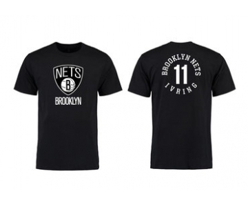 Brooklyn Nets 11 Kyrie Irving Black T-Shirt2