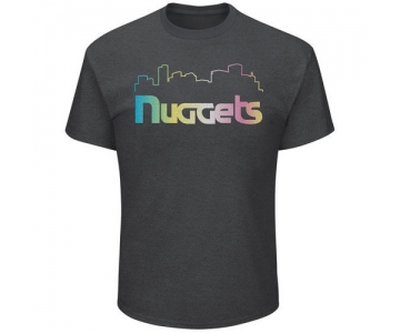 Denver Nuggets Majestic Heather Charcoal Tek Patch Color Reflective Skyline T-Shirt