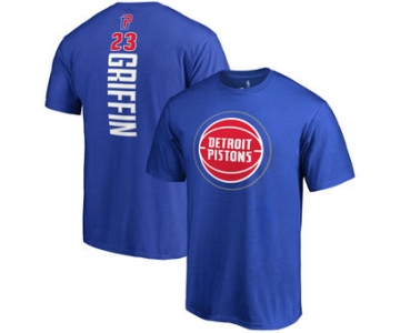 Men's Detroit Pistons 23 Blake Griffin Fanatics Branded Blue Team Backer Name & Number T-Shirt